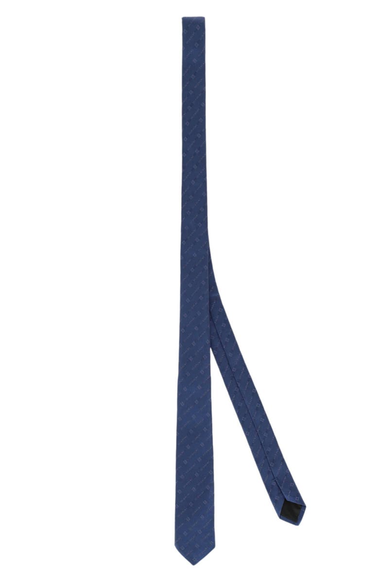 Givenchy Diagonal Logo Jacquard Silk Tie, Alternate, color, Navy