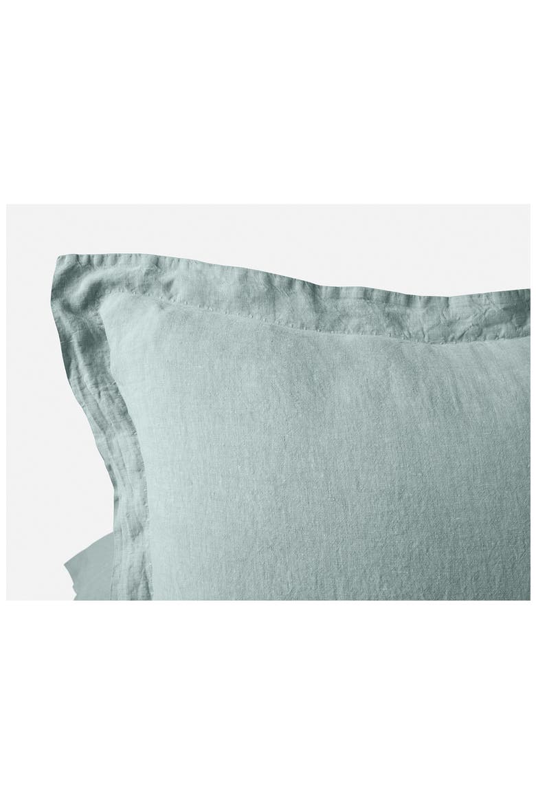 Relaxed Organic Linen Pillow Sham, Alternate, color, PACIFIC BLUE CHAMBRAY