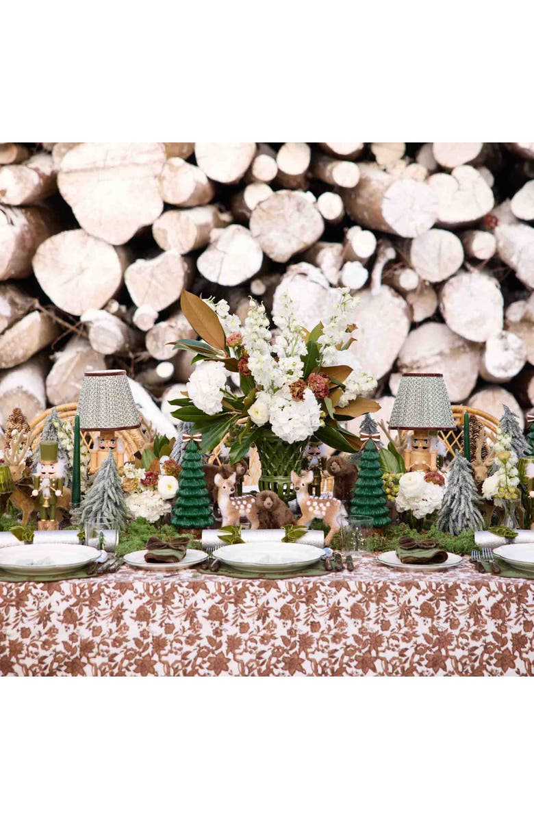 Mrs. Alice Chocolate Floral Pheasant Tablecloth, Alternate, color, Brown