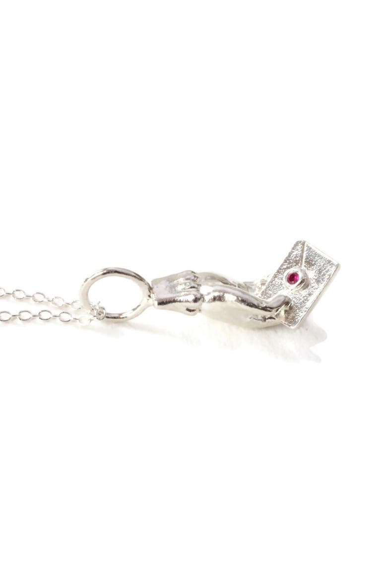 Sterling Love Letter Necklace, Alternate, color, Silver