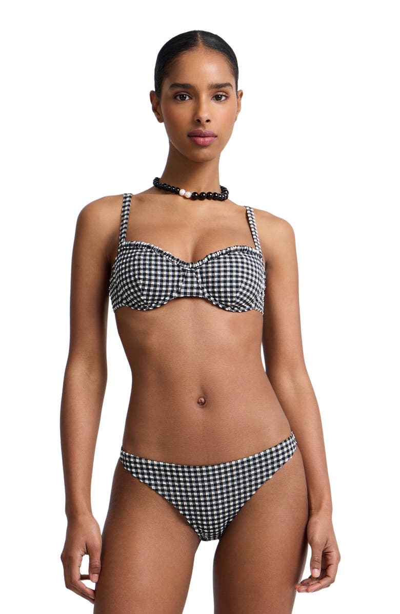 Onia Marilyn Underwire Bikini Top, Alternate, color, Black/White