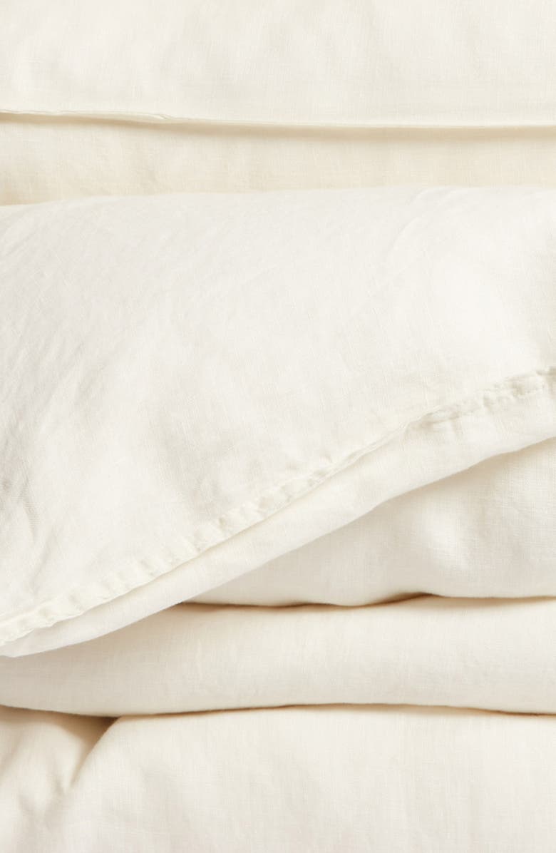 Pom Pom at Home Parker Linen Duvet Cover & Sham Set, Alternate, color, White