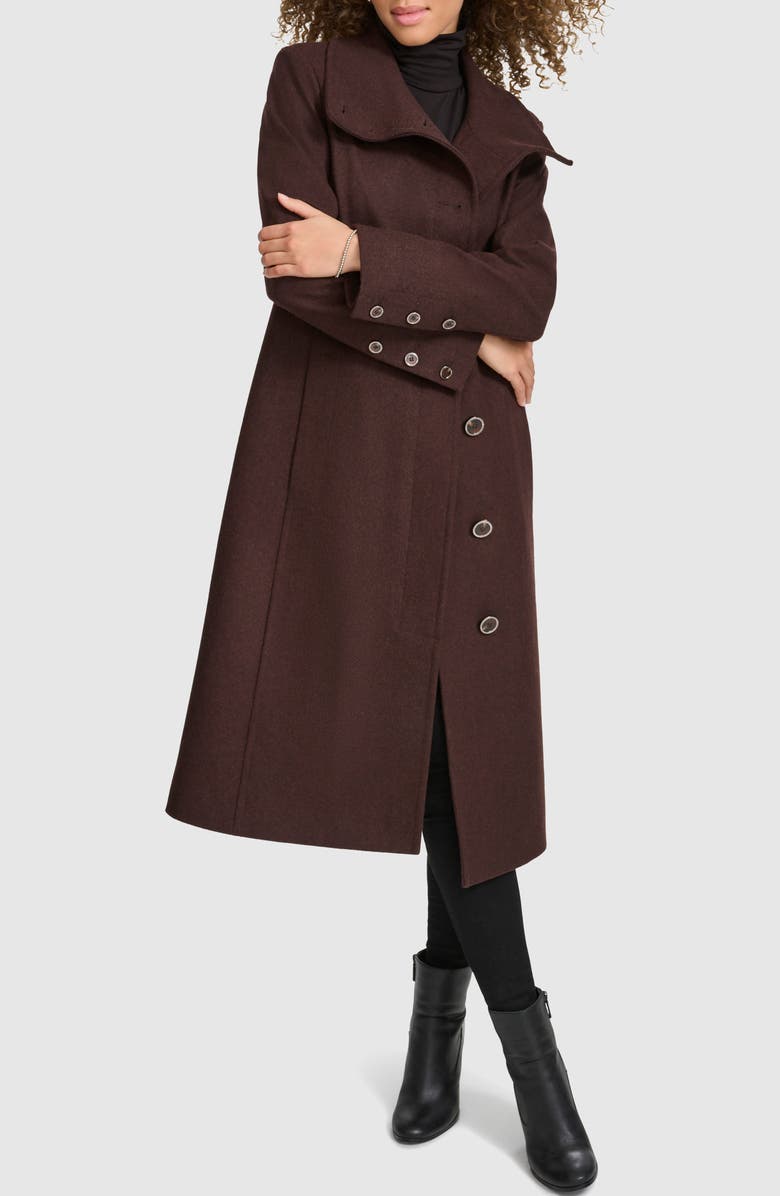 Kenneth Cole New York Walking Coat, Alternate, color, Chocolate