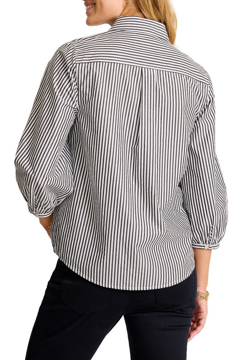 Palisade Isles Stripe Cotton Poplin Button-Up Shirt, Alternate, color, BLACK
