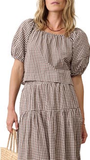 Marine Layer Gia Gingham Pima Cotton Top