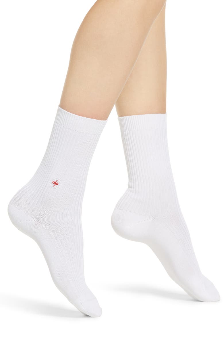 Dueple Rib Crew Socks, Main, color, 