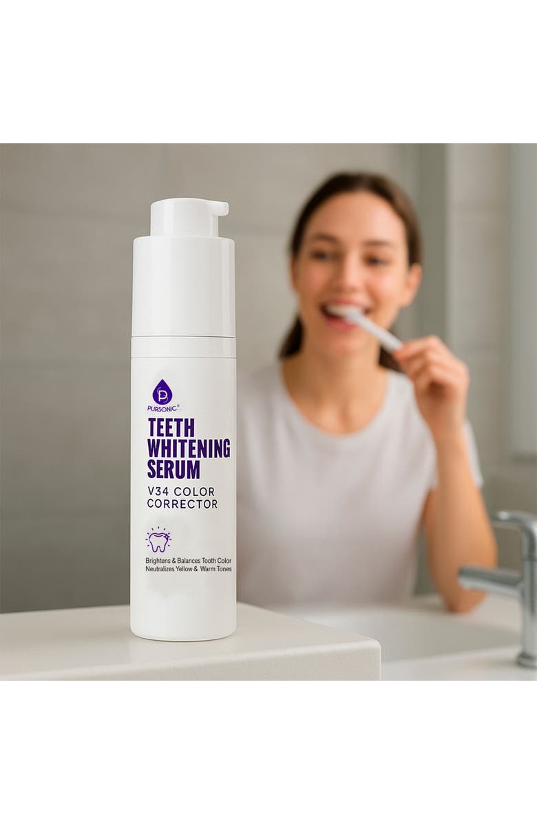 PURSONIC Ultimate Smile Brightening Kit Rotary Electric Toothbrush, UV Sterilizer, V34 Serum, Whitening Strips, & Pens, Alternate, color, White