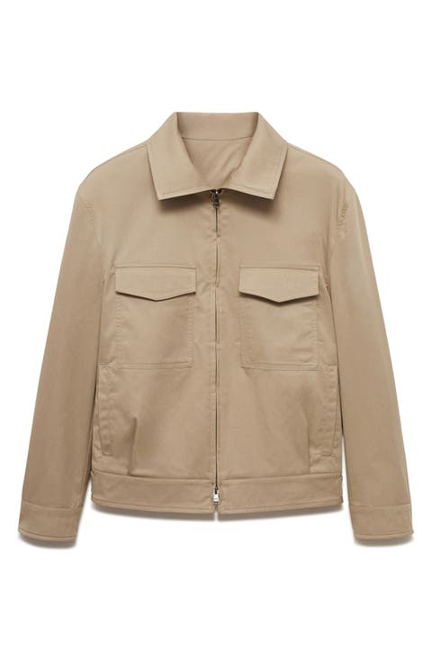 Relaxed Fit Cotton Blend Jacket