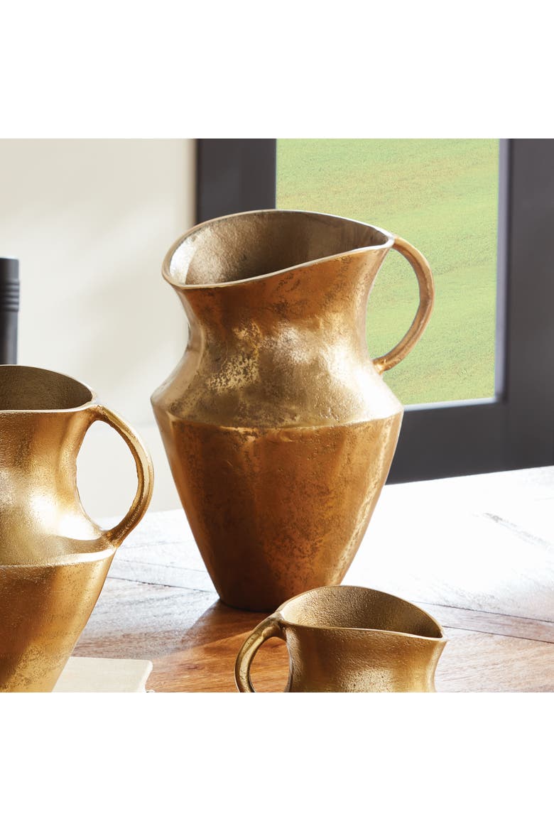 Elaina Decorative Vase Pitcher Large, Alternate, color, Gold