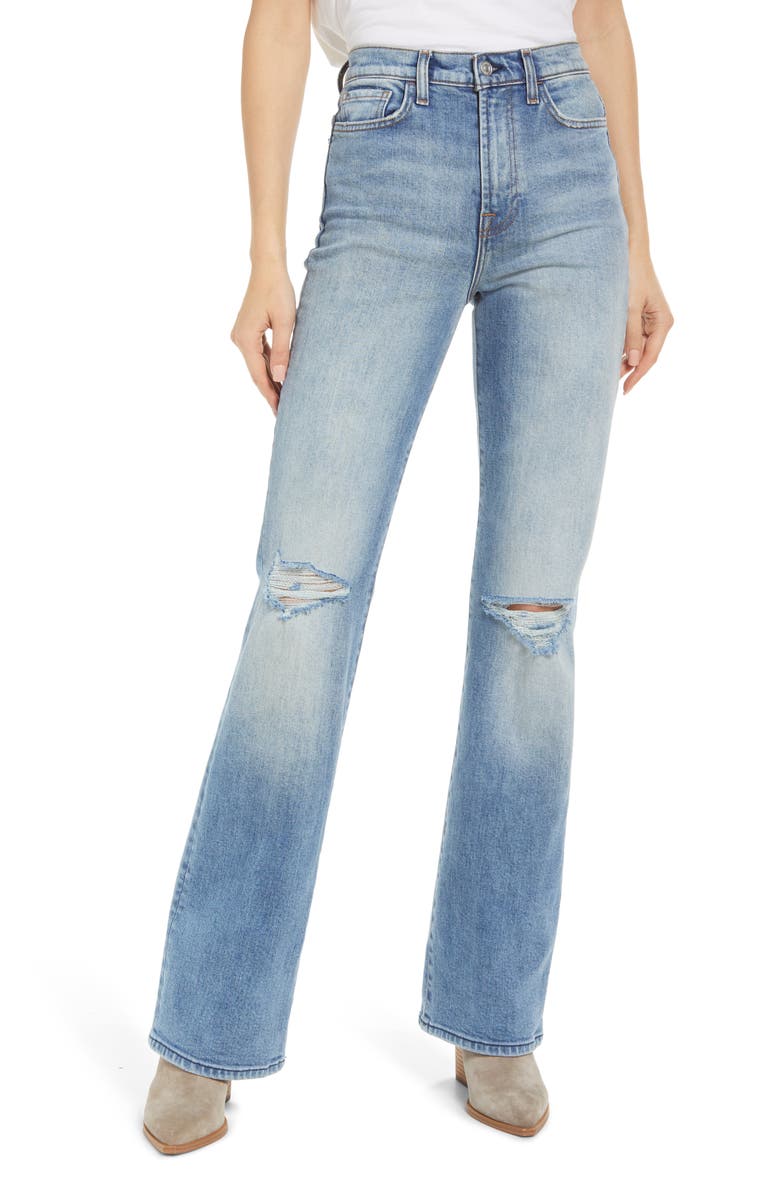 7 For All Mankind Easy Ripped Bootcut Jeans, Main, color,