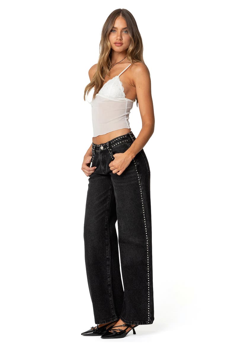 Malika Semisheer Crop Lace Trim Camisole, Alternate, color, WHITE