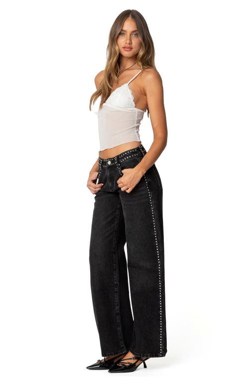 Edikted Malika Semisheer Crop Lace Trim Camisole In White