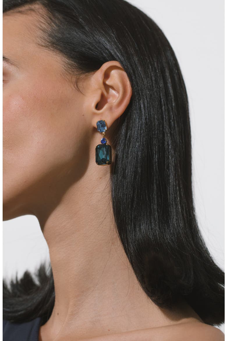 Justine Crystal Drop Earrings, Alternate, color, SAPPHIRE