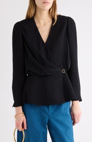 Chloé Fluid Faille Cinched Waist Top