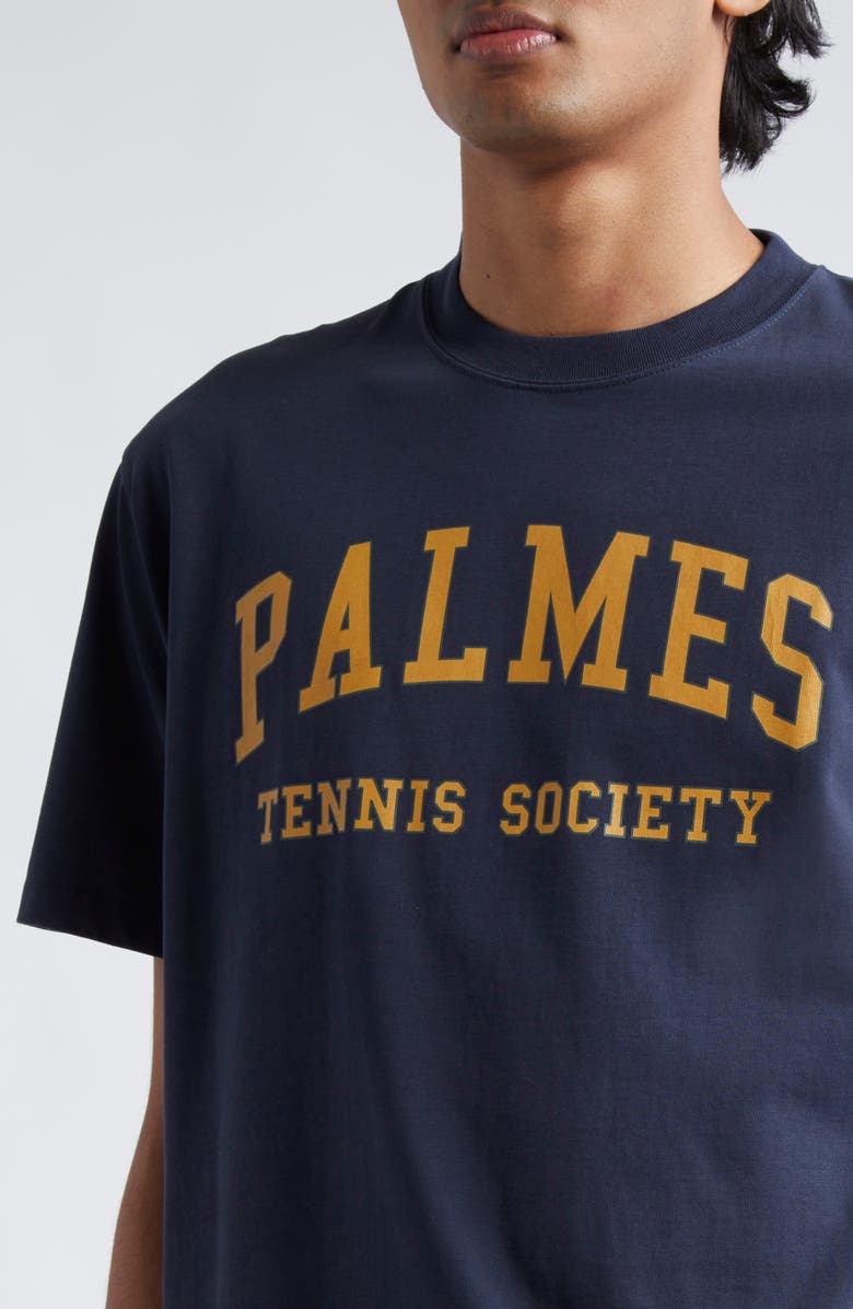 PALMES Ivan Cotton Logo Graphic T-Shirt, Alternate, color, Navy-Yellow