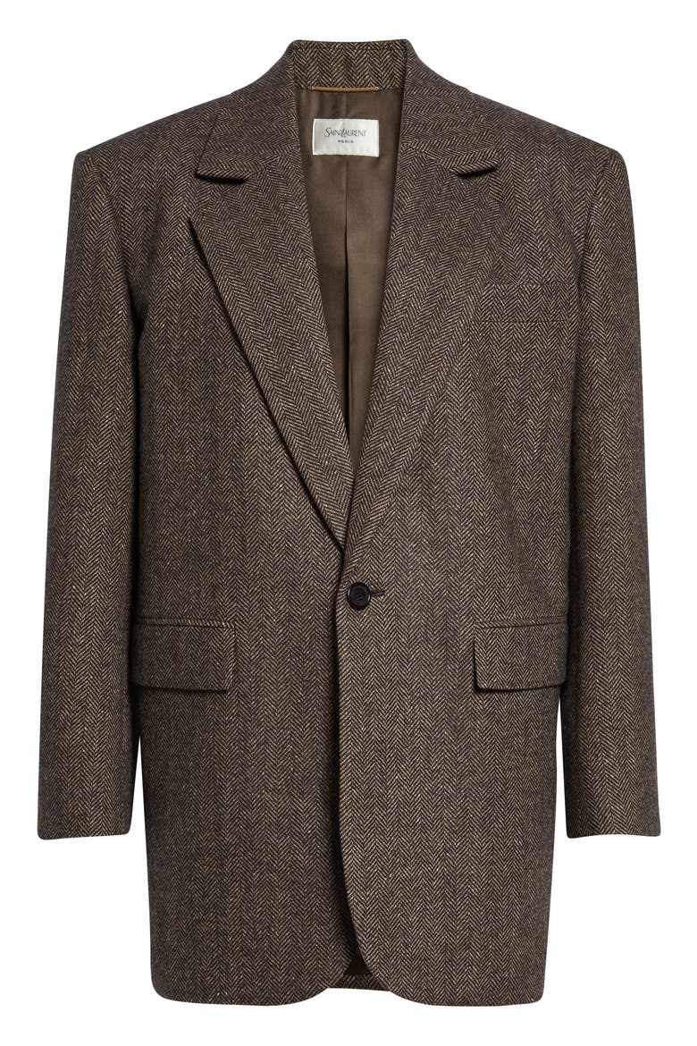 Wool Herringbone Jacket, Main, color, BROWN