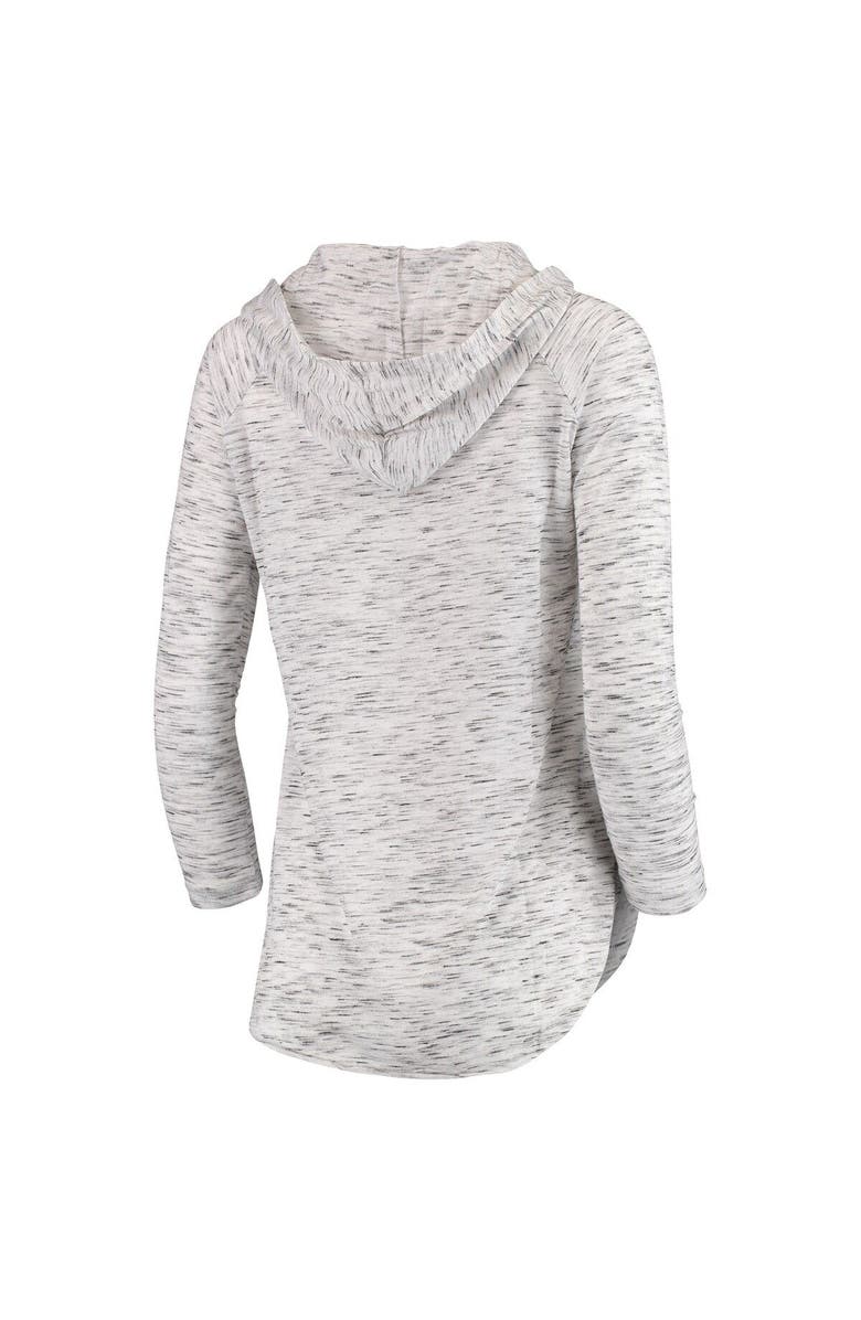 PRESSBOX Women's Pressbox Gray West Virginia Mountaineers Space Dye Lace-Up V-Neck Long Sleeve T-Shirt, Alternate, color,