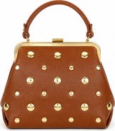 Persaman New York Serena Studded Leather Kiss-Lock Satchel
