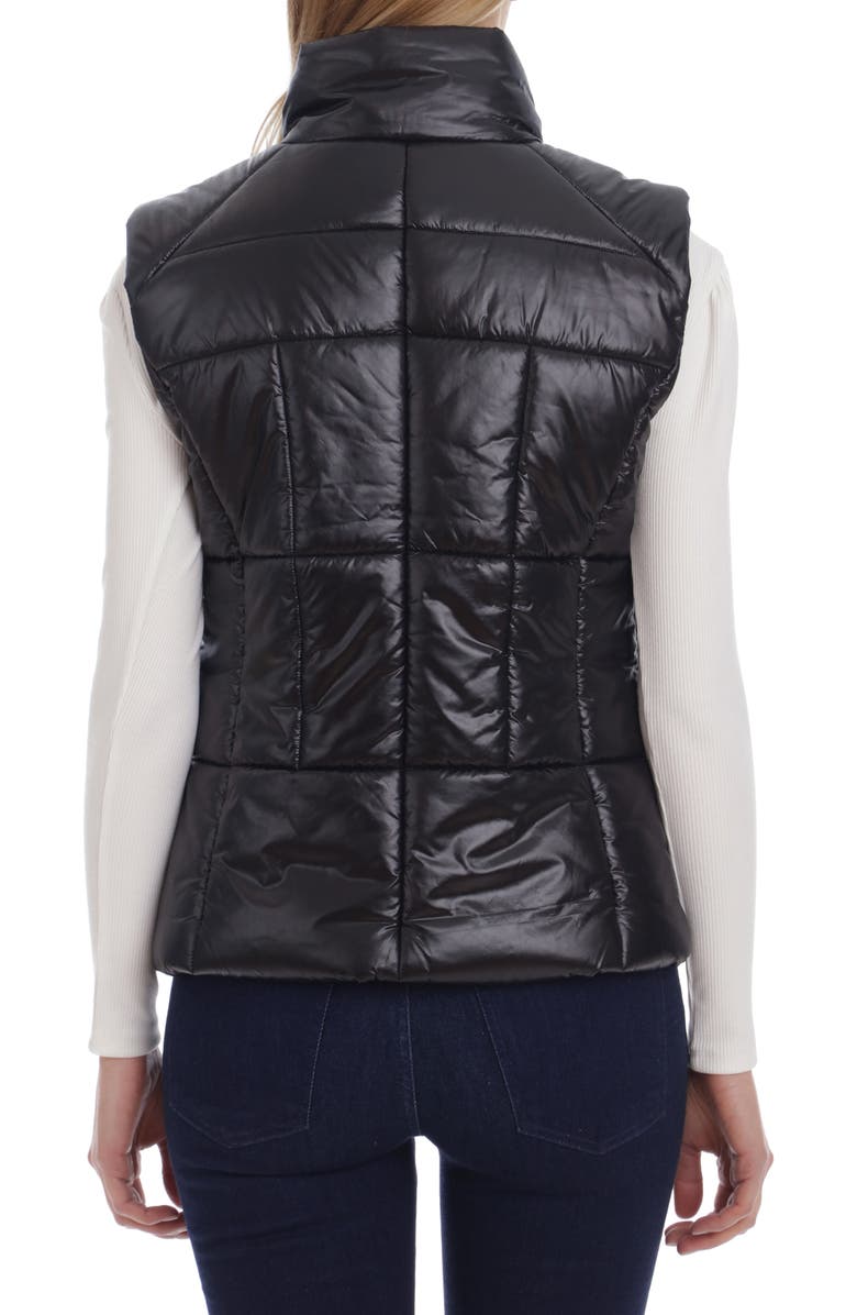 Avec Les Filles Shiny Nylon Puffer Vest, Alternate, color,