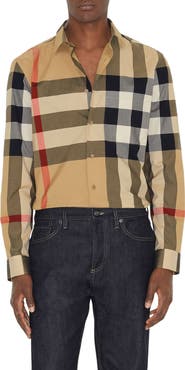 Burberry Summerton Heritage Check Cotton Button-Up Shirt