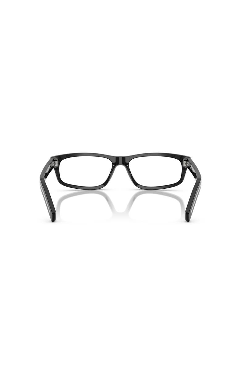 Prada 58mm Rectangle optical glasses, Alternate, color, Black