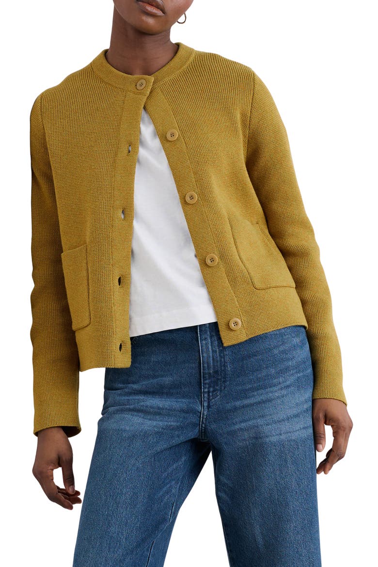 Rock Lily Organic Cotton Cardigan, Main, color, KNIT MELANGE PEAR
