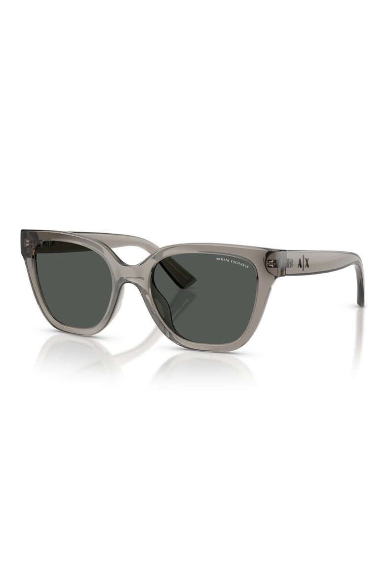 53mm Cat Eye Sunglasses, Alternate, color, SHINY GREY / DARK GREY