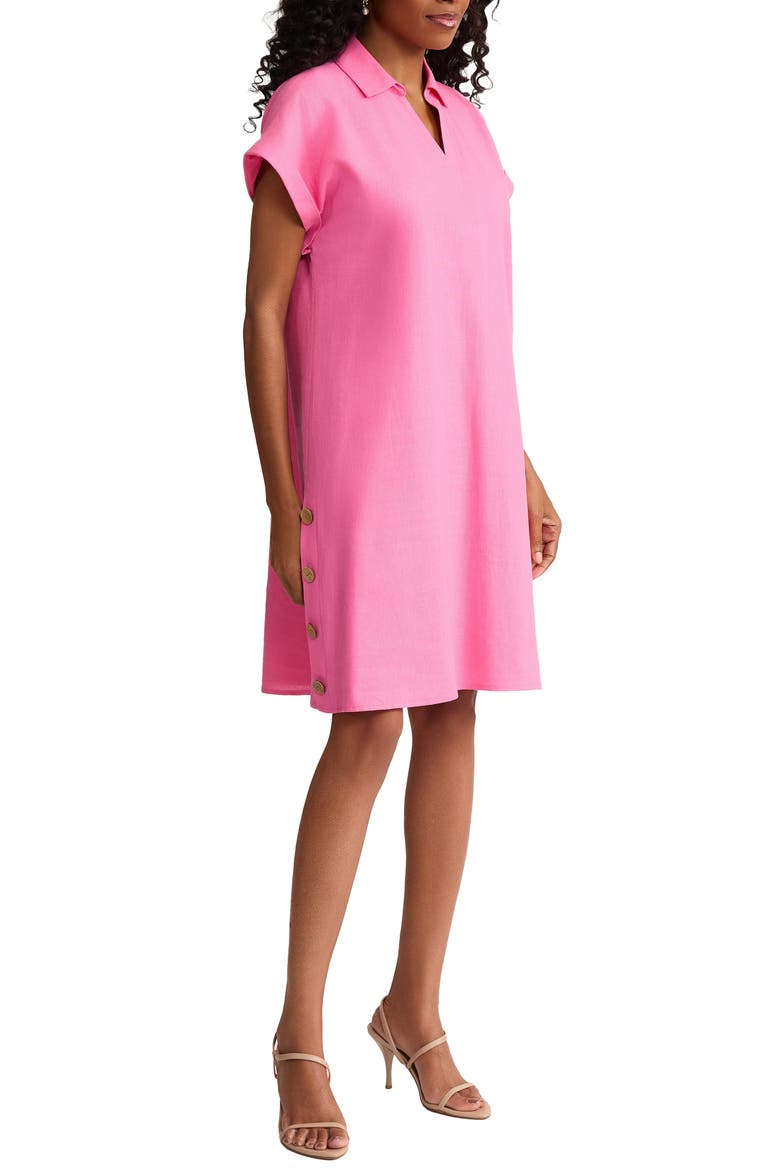Linen Blend Shift Dress, Alternate, color, DUTCH PINK