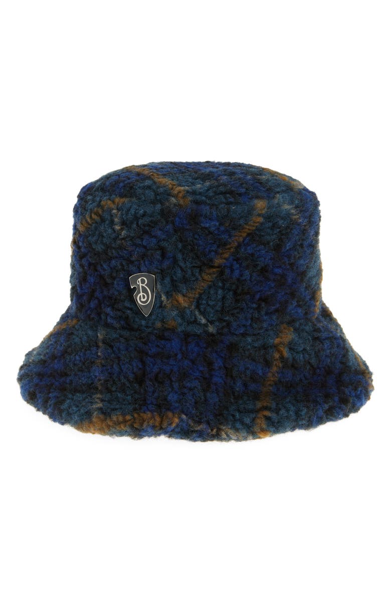 Burberry Floppy Shield Wool Blend Fleece Bucket Hat, Main, color, 