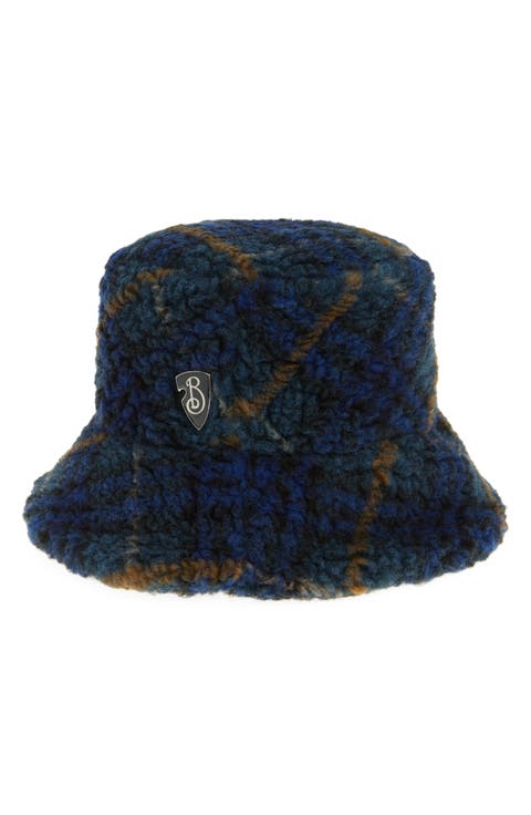 Floppy Shield Wool Blend Fleece Bucket Hat