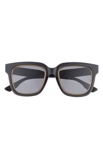 Gucci 52mm Square Sunglasses In Black Black Grey