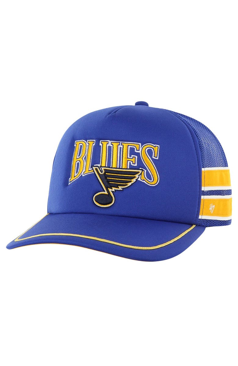 '47 Men's '47 Blue St. Louis Blues Sideband Stripes Trucker Snapback Hat, Main, color, Blue