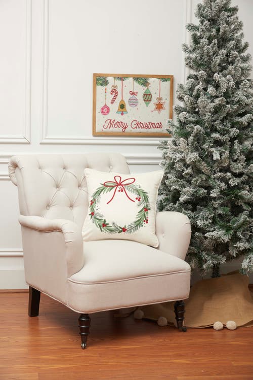 C & F Home C&f Home Christmas Wreath Throw Pillow, 18" X 18" In Green