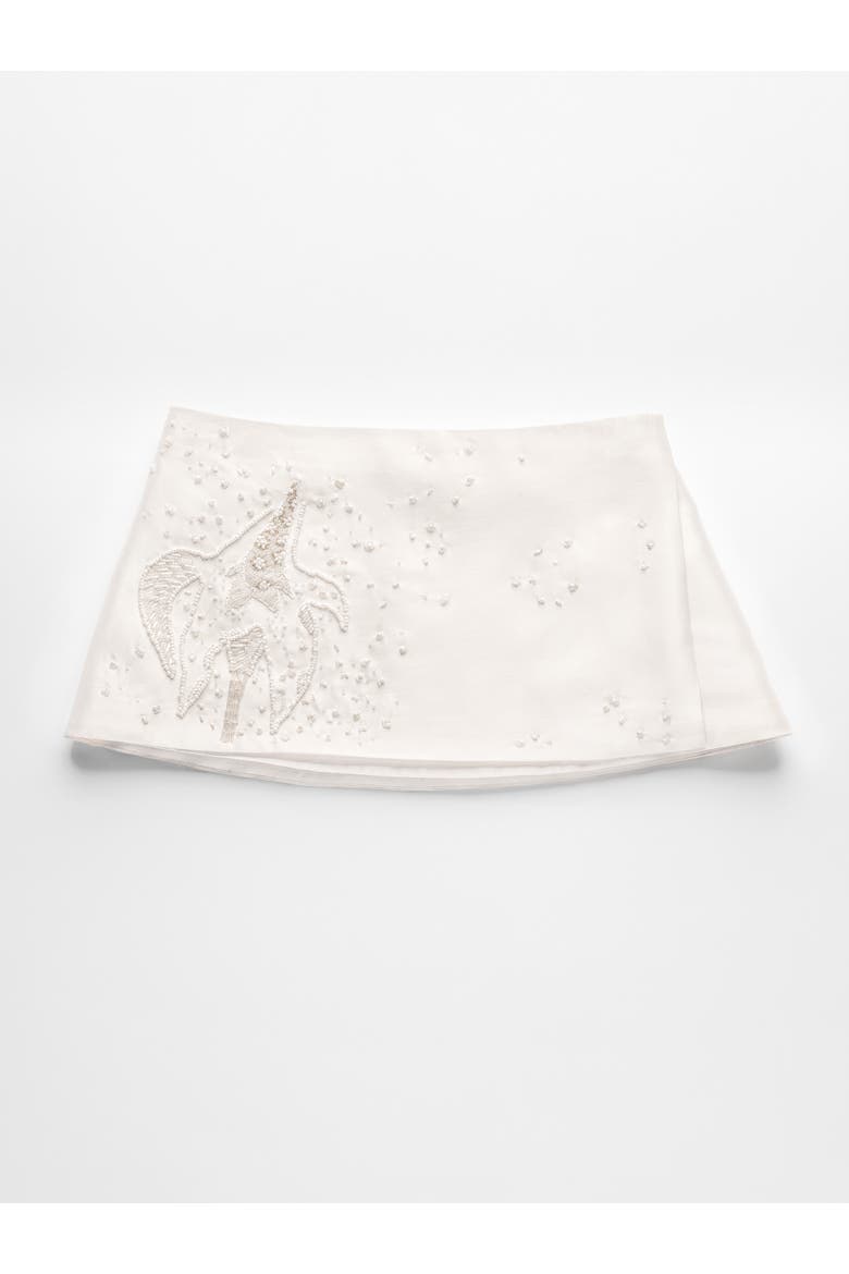 Bridal Silk-wool Embroided Skirt, Main, color, Starlight White
