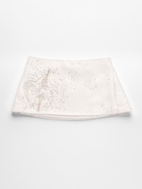 Bridal Silk-wool Embroided Skirt