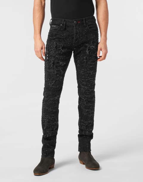 Denim Trousers Rock Star Tribal Strass Men