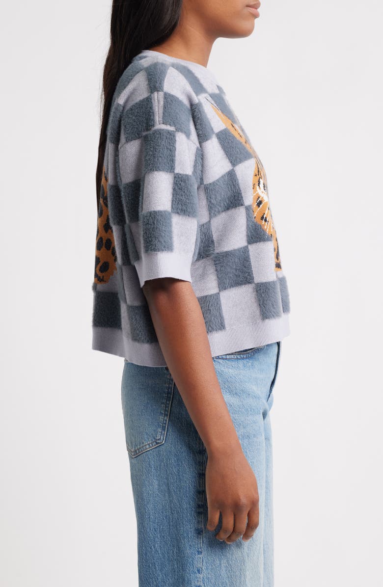 Dressed in Lala Leopard Bunny Short Sleeve Sweater, Alternate, color, 