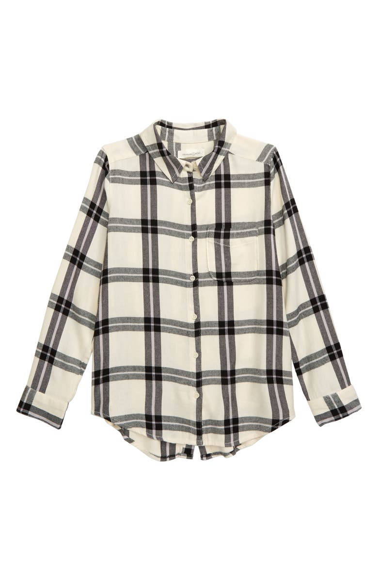 Treasure & Bond Jaspe Plaid Flannel Shirt, Main, color,