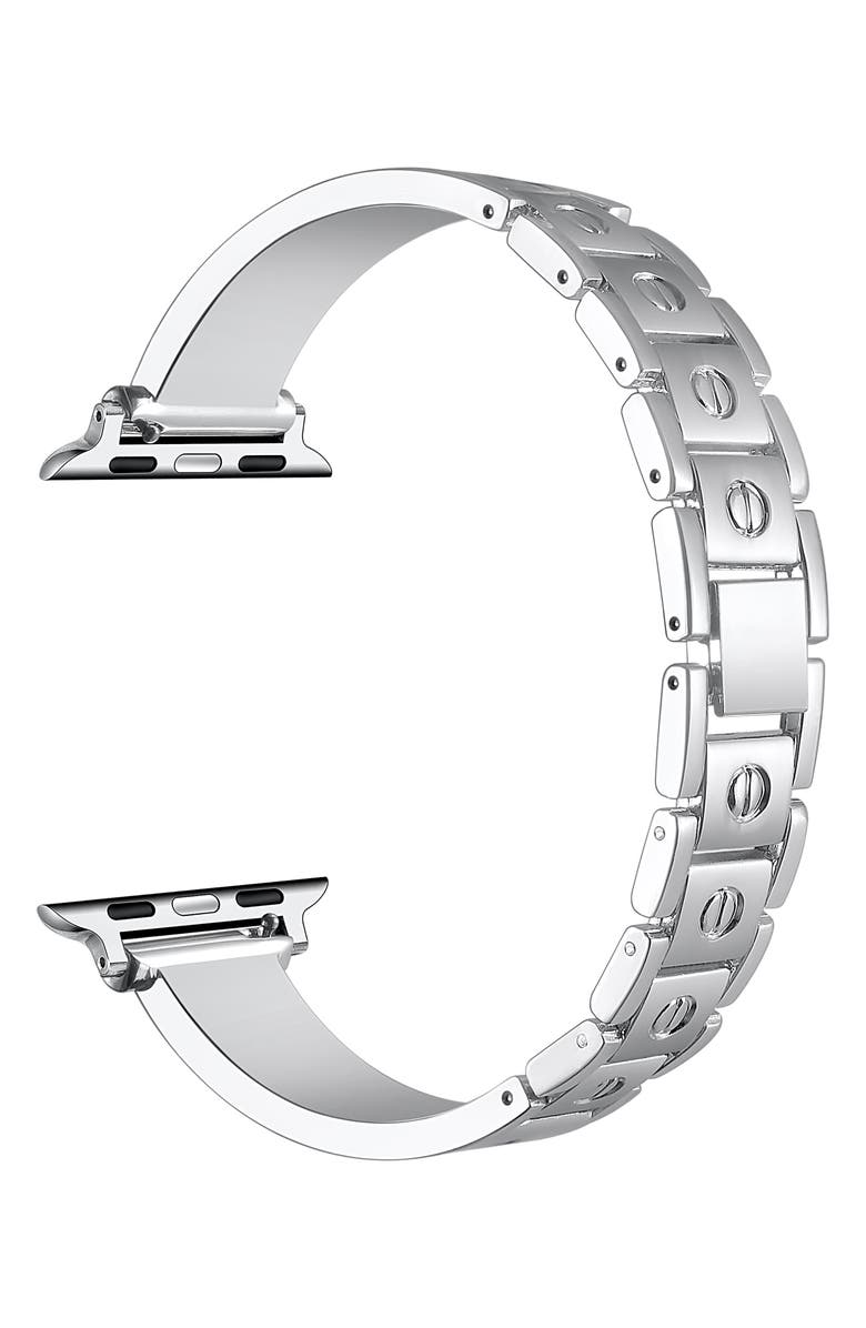 Posh Tech Cambell Stainless Steel Apple Watch<sup>®</sup> Watchband, Alternate, color, Silver