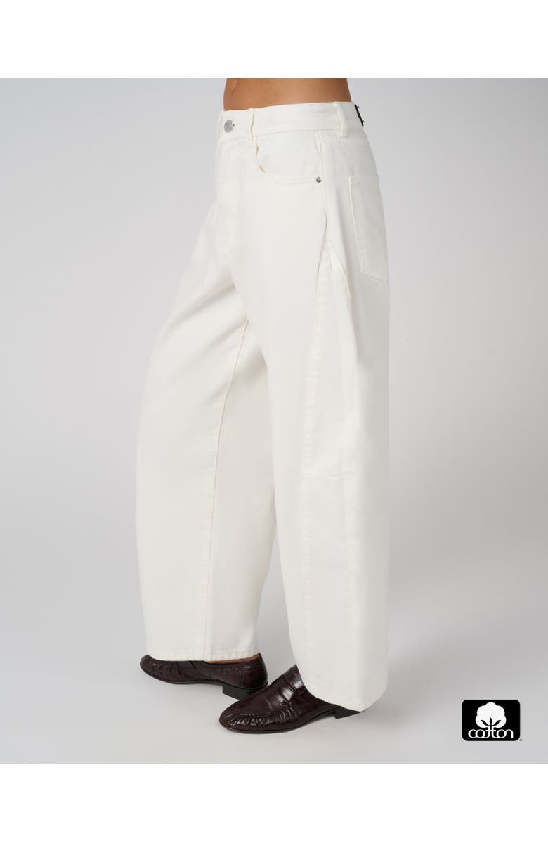 WeWoreWhat Mid Rise Barrel Jeans, Alternate, color, White