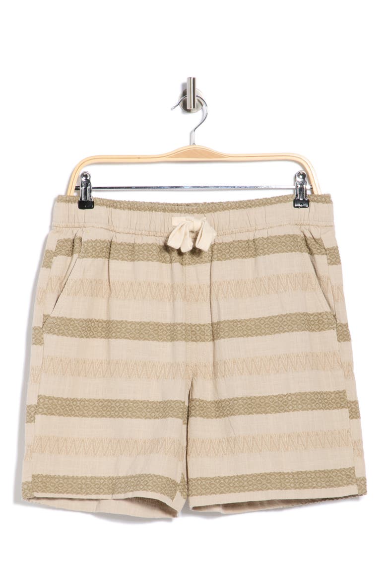 Dobby Stripe Drawstring Shorts, Alternate, color, ROSIN