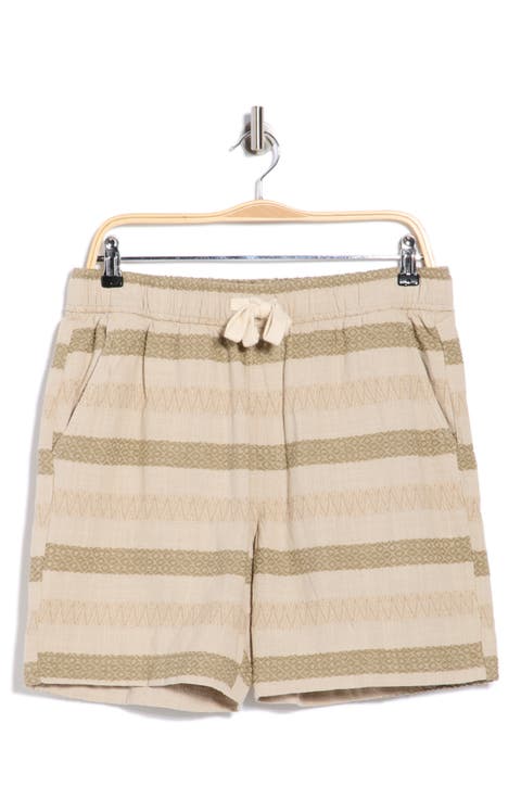 Dobby Stripe Drawstring Shorts