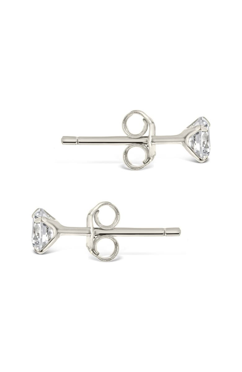 Sterling Forever Round Cubic Zirconia Stud Earrings, Alternate, color, Silver