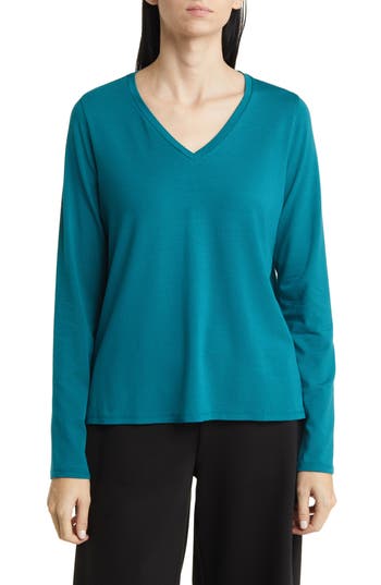 Eileen Fisher Long Sleeve V-neck Top