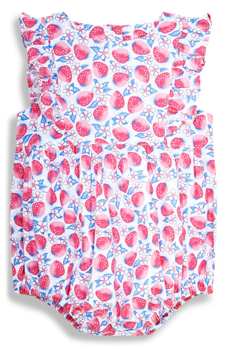 JOJO MAMAN BEBE Strawberry Bloom Cotton Bubble Romper, Main, color, 