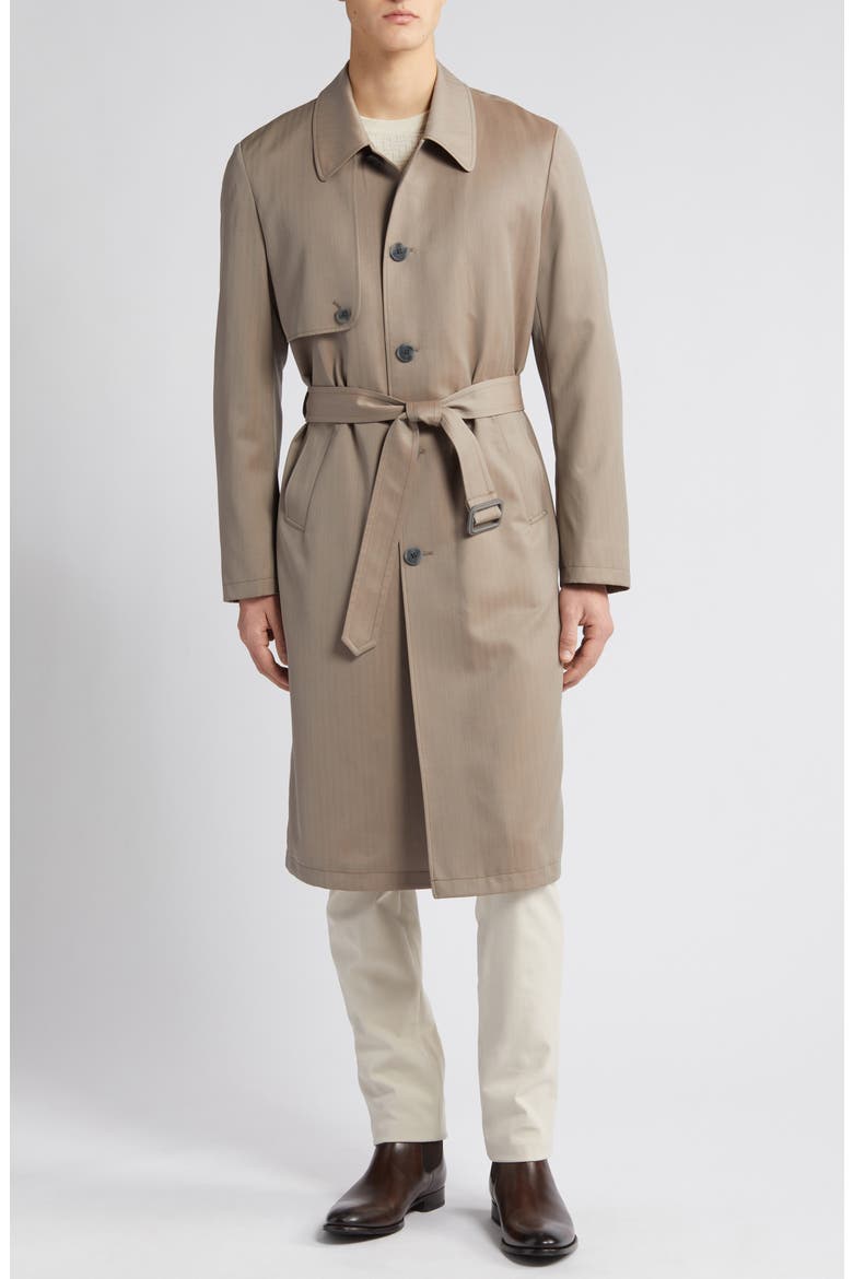 Water Repellent Wool Coat, Alternate, color, KHAKI HERRINGBONE