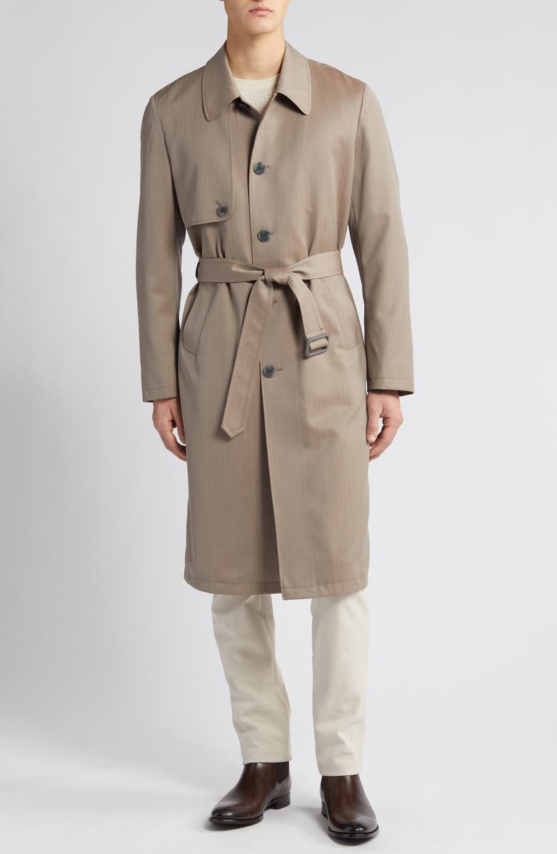 Cardinal of Canada Water Repellent Wool Coat, Alternate, color, Khaki Herringbone