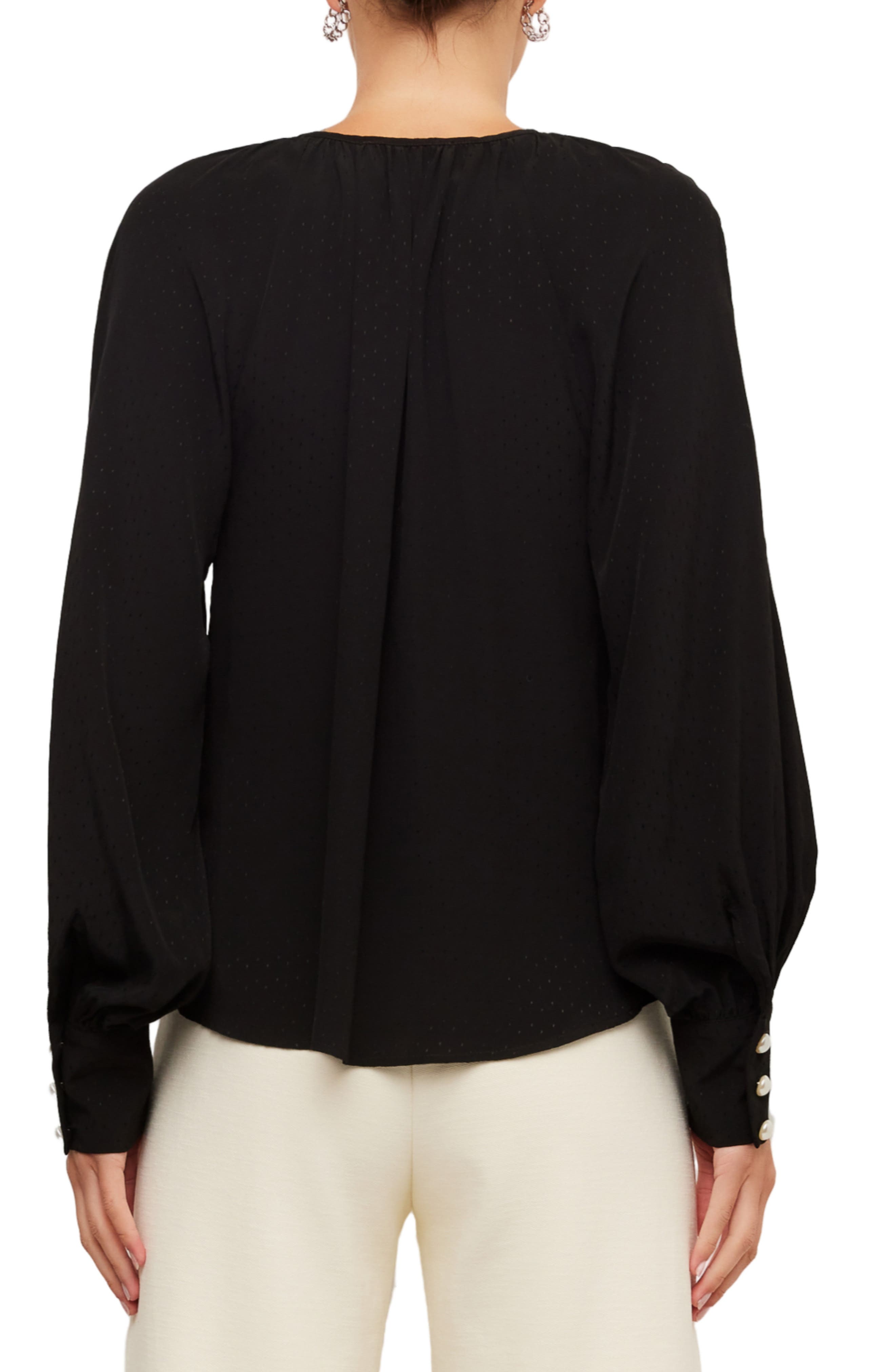FIFTEEN TWENTY Nica Dot Jacquard Peasant Top (Women) | Nordstrom