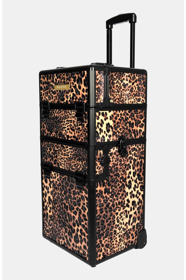 NYX Leopard Cosmetics Train Case, Main, color, LEOPARD