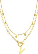 Adornia Initial Pendant Layered Chain Necklace